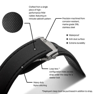 Loop-less™ HydroFlex™ | Dark Matter Edition | Black Strap with Black Stitching