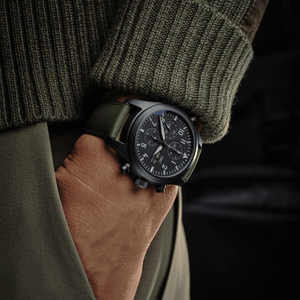 HydroFlex™ Khaki Green Hybrid FKM Watch Strap With Green Stitching