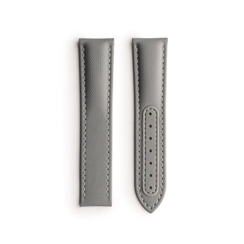 Loop-Less™ Grey Sailcloth Watch Strap with Grey Stitching