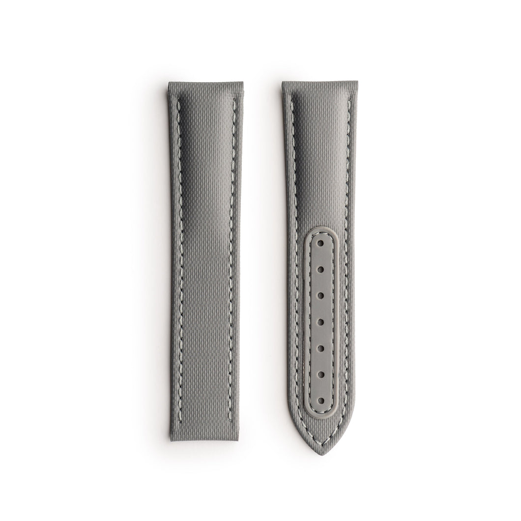 Loop-Less™ Grey Sailcloth Watch Strap with Grey Stitching