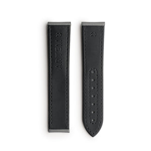 Loop-Less™ Grey Sailcloth Watch Strap with Grey Stitching