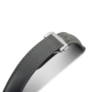 Loop-Less™ Grey Sailcloth Watch Strap with Grey Stitching