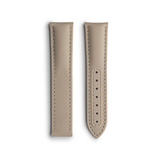 Loop-Less™ Sand Beige Sailcloth Watch Strap with White Stitching
