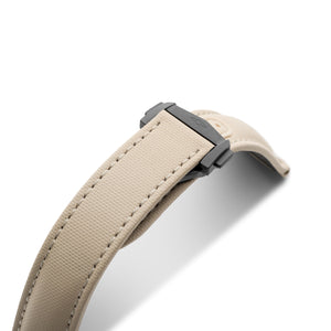 Loop-Less™ Sand Beige Sailcloth Watch Strap with White Stitching