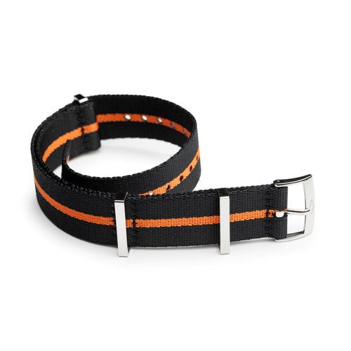 🎁 Orange Pin Stripe Nylon Watch Strap