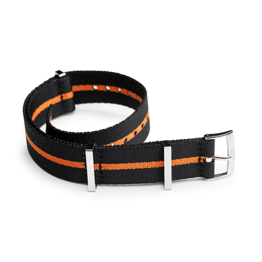 🎁 Orange Pin Stripe Nylon Watch Strap