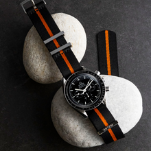 Orange Pin Stripe Nylon Watch Strap