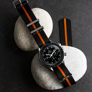 Orange Pin Stripe Nylon Watch Strap