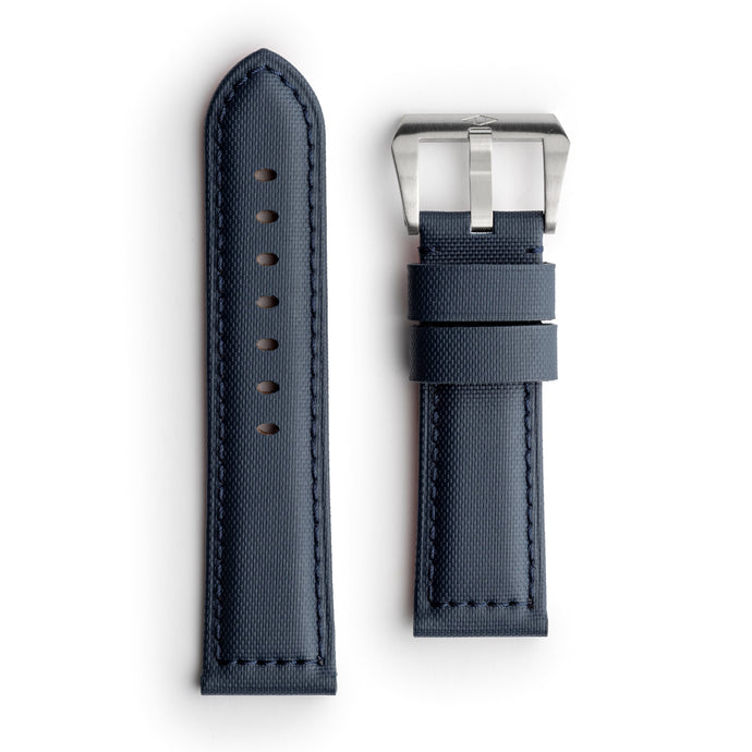 🎁 Pam Style Navy Blue Sailcloth Watch Strap with Navy Blue Stitching