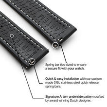 Loop-less™ HydroFlex™ | Event Horizon Edition | Black Strap with White Stitching