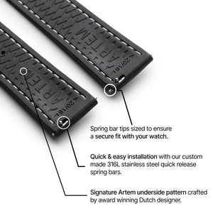 Loop-less™ HydroFlex™ | Event Horizon Edition | Black Strap with White Stitching