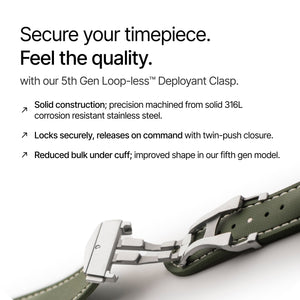Loop-less™ HydroFlex™ | Orbital Moss Edition | Green Strap with White Stitching