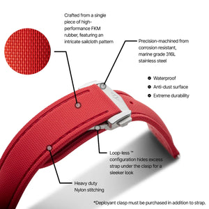 Loop-less™ HydroFlex™ | Blood Moon Edition | Red Strap with Red Stitching